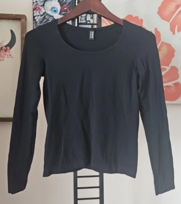 Топ WOLFORD черный с длинным рукавом декольте компактный эластичный базовый из хлопковой смеси XS - Изображение 1 из 4