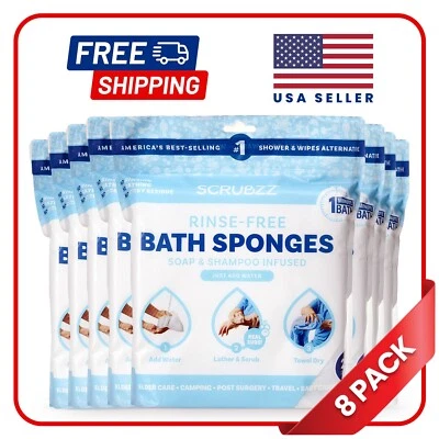 Scrubzz Disposable Rinse Free Bathing Sponges - Unscented, 200 Count - Image 1 of 4