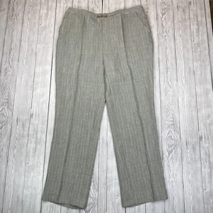 Damart Ladies Trousers Size Uk 18 Cream Striped Casual Capri 38 X 26 Cropped VGC - Picture 1 of 14