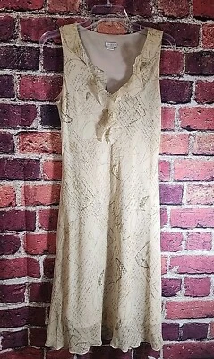 Vestido de fiesta vintage de lapislázuli de verano de seda talla L C65 Foto 1 de 4