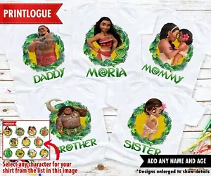 Camisa de cumpleaños Moana, camisas familiares de cumpleaños Moana Maui, camisas a juego Moana - Imagen 1 de 7