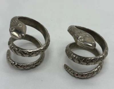 2 Anillos Servilleteros Serpiente Metal Animales Servilleteros Soportes Acero Inoxidable Foto 1 de 4