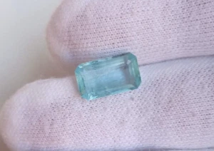 Piedra preciosa suelta sin tratar sin calefacción corte octágono aguamarina azul natural de 3,10 quilates - Imagen 1 de 7