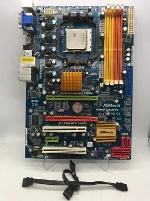 ASRock A780GXH/128M Motherboard AM2+ 780G DDR2 ATX AMD Phenom II X4 940 3.0GHz - Image 1 of 4