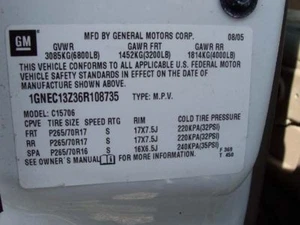 00 01 02 03 04 05 06 BRAZO DE CONTROL SUPERIOR DELANTERO TAHOE 442596 - Imagen 1 de 5