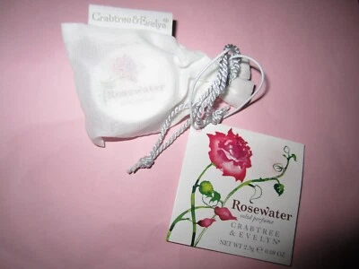 Crabtree & Evelyn Classic Rosewater perfume sólido compacto novo na bolsa 0,08 oz - Imagem 1 de 3