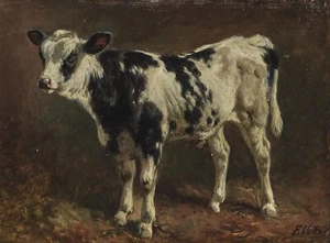 Ölgemälde Repro Johann Friedrich Voltz - Junggrind - Bild 1 von 1