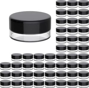 Houseables 3 Gram Jar, 3 ML Jar, 50 pcs, BPA Free, Cosmetic Sample Empty w/Lids - Picture 1 of 9