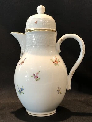 Cafeteira Hochst pintada à mão porcelana insetos e flores nova - Imagem 1 de 4