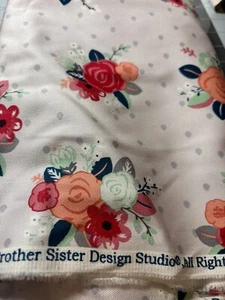 Vintage White with Floral Design - Brother Sister Design Studio - 45" - 2 Yards - Picture 1 of 3