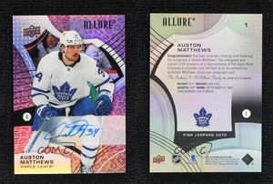 2021-22 Upper Deck Allure Pink Leopard Auto Auston Matthews #1 Auto
