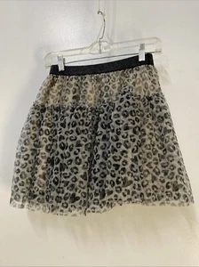 Garanimals 365 Kids Girls Black/Beige Print Tulle Skirt Size 10 Elastic Waist - Picture 1 of 9