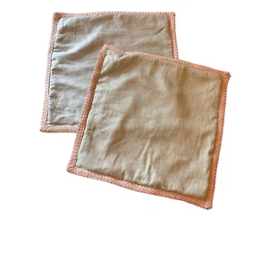 Pottery Barn Grün Leinen & Jute Borte Stoff Kissenbezüge 2er Set - Bild 1 von 5