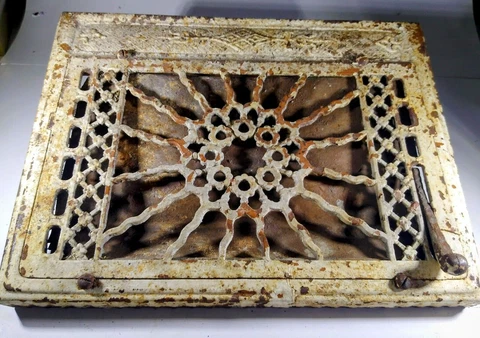 Antique Register Grate Wall (Or Floor?) Vent With Working Damper - Wonderful! Cover