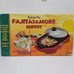 Santa Fe Fajitas & More Buffet Taco Burrito Fajita Maker Skillet NUOVO - SCATOLA APERTA - Foto 1 di 18