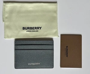 Burberry Sandon Grained Leather Storm Gray Card Case 80742761 England NWT $230 - Picture 1 of 8