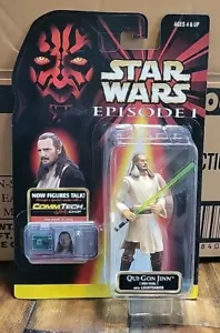 Star Wars Episode I QUI-GON JINN Jedi Duel CommTech Chip Figure 1999 Hasbro - Picture 1 of 2