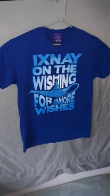 Official ALADDIN ixnay on the wishes Genie lamp Cartoon Movie T Shirt tee - Image 1 of 4