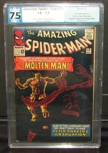 AMAZING SPIDER-MAN #28 VF- 7.5 PGX not CGC KEY ISSUE 1st MOLTEN MAN! Ditko Art - Picture 1 of 2