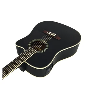 4/4 Haze Dreadnought Electric-Acoustic Guitar,Black Matt+Free Gig Gag 650CEQMBK - Picture 1 of 18