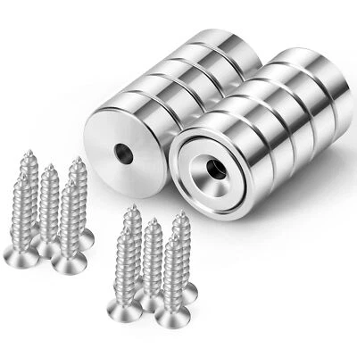 NEOSMUK Magnet 22lb Strong Round Magnet with Hole in The Center for Mounting Heavy Du...