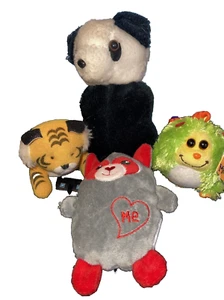 Lot of four plush animals Panda Bear Ty Montaz Maxine Tiger Stuffed Toys - Picture 1 of 3