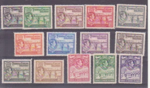 Turks and Caicos SG194-205 1938 KGVI Set of 13 Wmk Mult Script CA - Picture 1 of 2