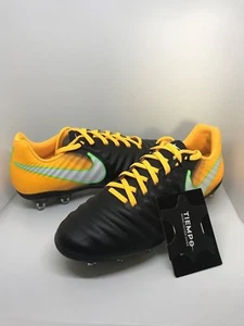 Nike Tiempo Ligera IV AG iD Women's Soccer Cleats Black Yellow Size 8 - Picture 1 of 5