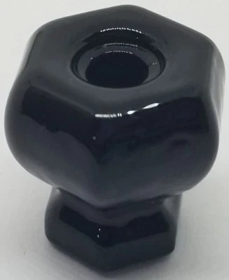 1" ÉBANO NEGRO HEXAGONAL Perilla de Vidrio 1 pulgada Hexágono Antiguo Vintage Antiguo Retro Sartén Foto 1 de 4