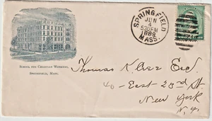 Springfield Mass 1889 Illust advt cover SCHOOL FOR CHRISITIAN WORKERS (g152) - Picture 1 of 2