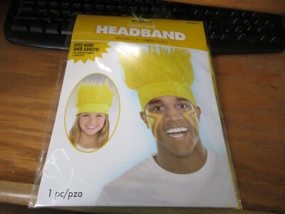 Diadema AMSCAN CRAZY HAIR Amarilla Halloween Deportes Puerta Trasera Teatro Fiesta Nueva en Paquete Foto 1 de 2