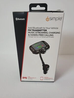 Transmisor FM iSimple Bluetooth 5.0 con brazo expandible. Transmisión de música, llamadas Foto 1 de 4