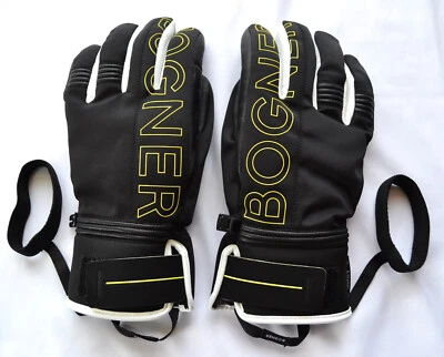 BOGNER HERREN BEN SKI HANDSCHUHE SCHWARZ 55% LEDER UVP 220 € Gr 8,5 9 SM L NEU