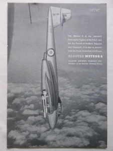 6/1951 PUB GLOSTER FLUGZEUG METEOR 8 RAF INTERCEPTOR FIGHTER ORIGINAL ANZEIGE - Bild 1 von 1