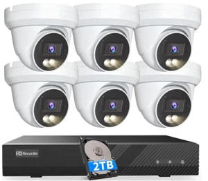 Guard Viewer 8ch IP Kit with (6) 8MP IP turret Color Night vision Camera + 2TB - Picture 1 of 7