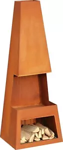 Terrassen ofen Garten kamin Feuer stelle Säule Tonne Pular Corten Stahl Edelros - Bild 1 von 2