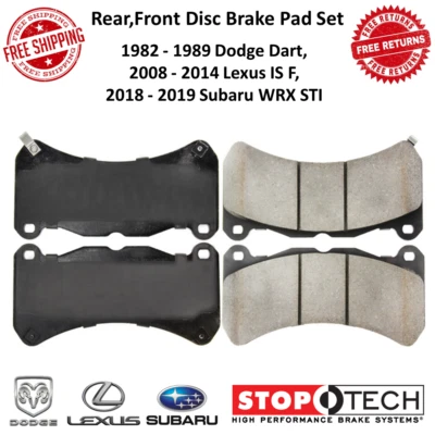 Pastillas de freno deportivas traseras y delanteras StopTech con cuñas para 18-19 WRX STI y 82-89 Dart Foto 1 de 4