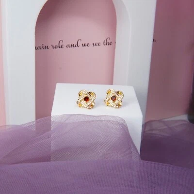 Premium Precious Julio Piedra Natal Roja Pura Moda Joyería Fina Pasador Poste Pendiente Foto 1 de 4