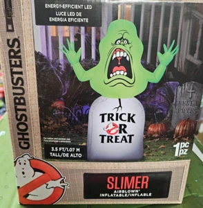 Gemmy 3.5ft Tall Ghostbusters Slimer on Tombstone Halloween Inflatable - Picture 1 of 2