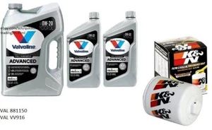 Valvoline 0W-20 Advanced Full Synthetic Engine Oil - 7 Quarts w/K&N Oil Filter - Picture 1 of 1
