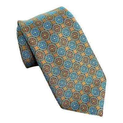 Wemlon By Wembley Vintage Tie Geometric Copper Brown Blue - Image 1 of 4