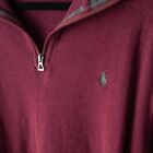 Polo Ralph Lauren rot burgunderfarben Baumwolle 1/4 Reißverschluss Pullover Herren groß