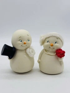 Dept 56 pignini di neve matrimonio coppia sposi pupazzi di neve figure cake topper - Foto 1 di 8