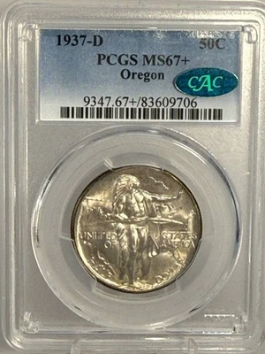 1937 D Classic Commemorative Oregon Trail Memorial PCGS MS-67+ Oregon - Image 1 of 4