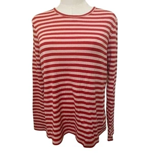 Boden top a righe manica lunga donna tg 20-22 rosa rosso - Foto 1 di 5
