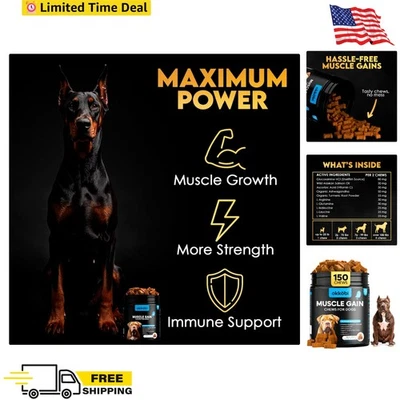 11-in-1 Muscle Gain Chews - Weight Gain Supplements for Dogs with High Protein - Image 1 of 4
