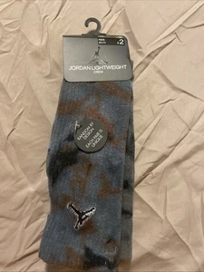 2 PACK ๐ Jordan Air All Over Print Crew Socks Basketball BJ0487-N82 KIDS 5Y-7Y - Picture 1 of 5
