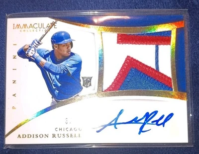 2015 Panini Immaculate Collection - Rc Material Patch Auto Addison Russell 3/5 - Image 1 of 2