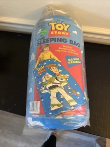 Toy Story Buzz Lightyear Woody Blue Kids Sleeping Bag 90s Vintage - Picture 1 of 3