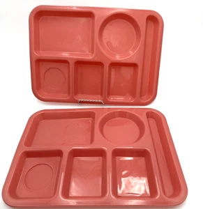 2 Pink Vintage Tucker Warehouse Sectioned Plates EUC - Picture 1 of 4